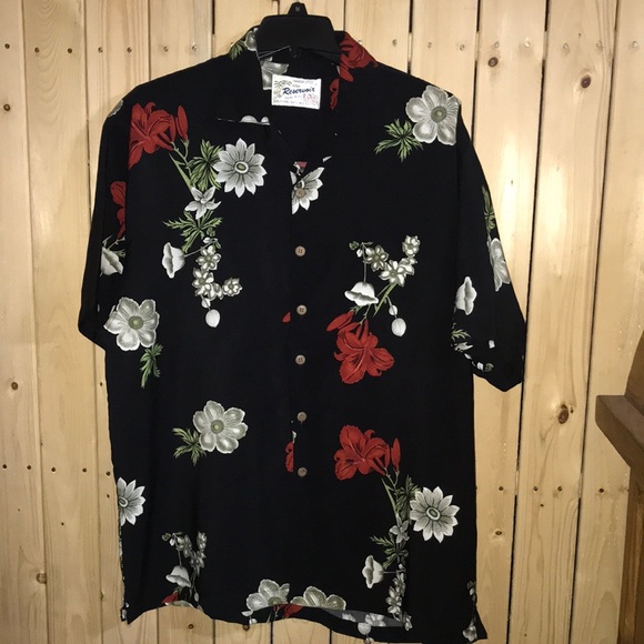 Reservoir Other - Reservoir Hawaiian Shirt Black Floral Design L